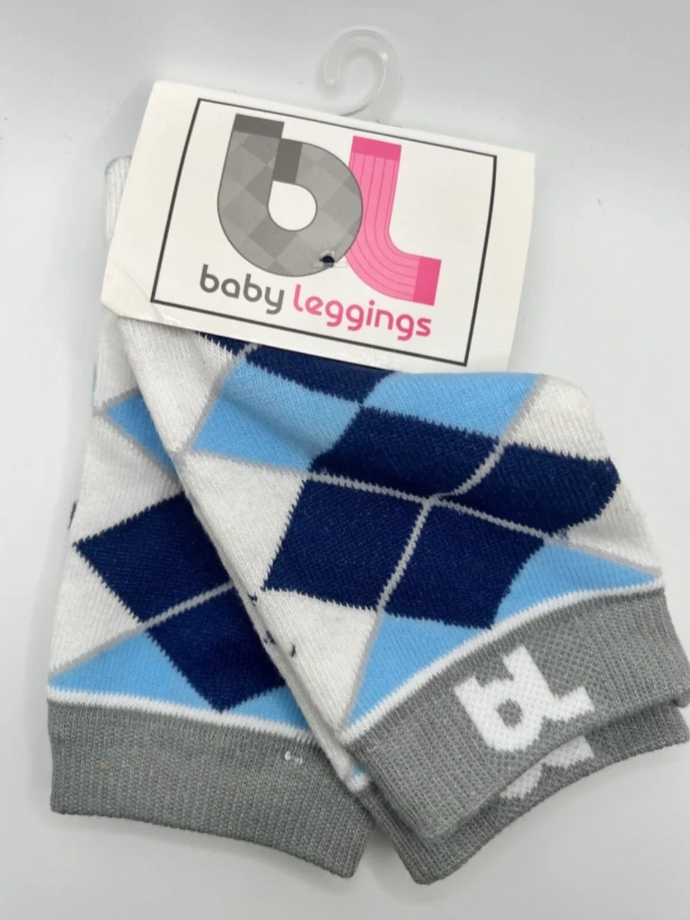 Baby Leggings -Leg Warmers boys Checkered patterns Blue